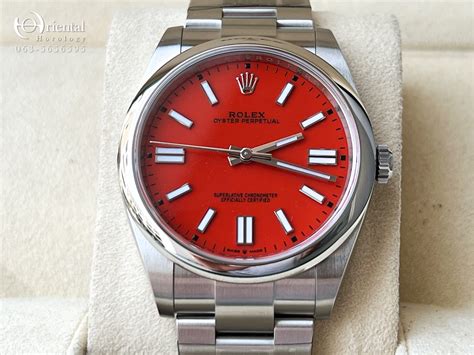 rolex oyster coral red|rolex oyster perpetual 41 red.